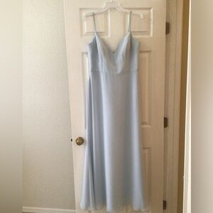 Hayley Paige Light Blue Formal Bridesmaid Dress